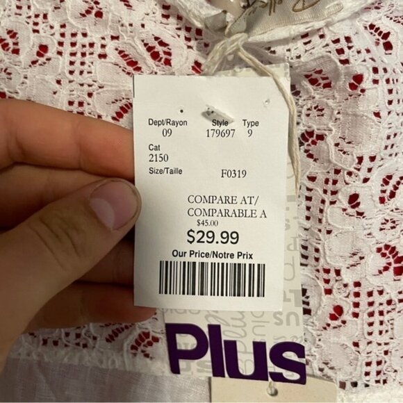 Bellambia White Linen Lace Blouse Cardigan Boho Size 2X - Picture 3 of 9